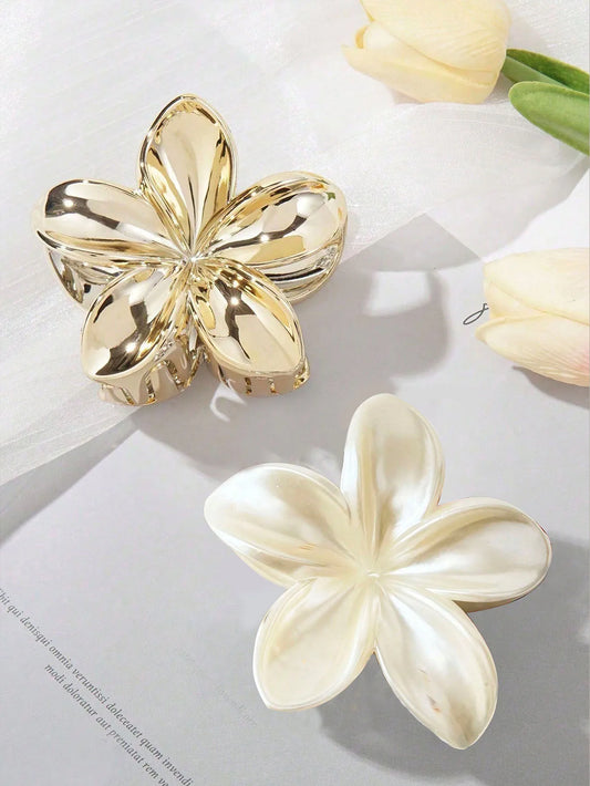 Shiny Egg Flower Hair Claws Set