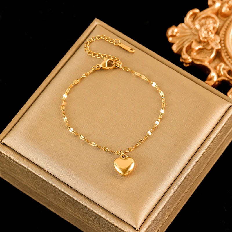 EILIECK 18K Gold Heart Jewelry Set