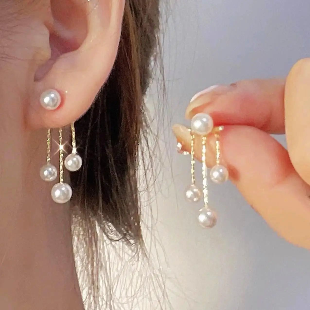 Korean Chain Tassel Earrings