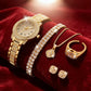 Luxury Gold Diamond Women's Watch Set