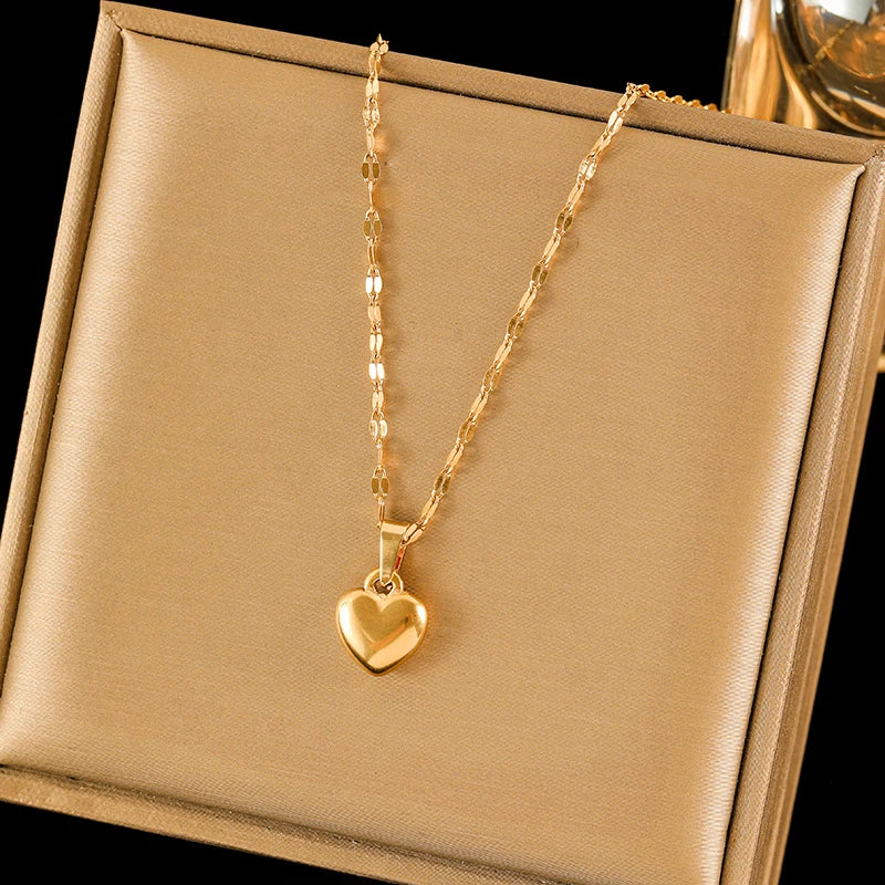 EILIECK 18K Gold Heart Jewelry Set