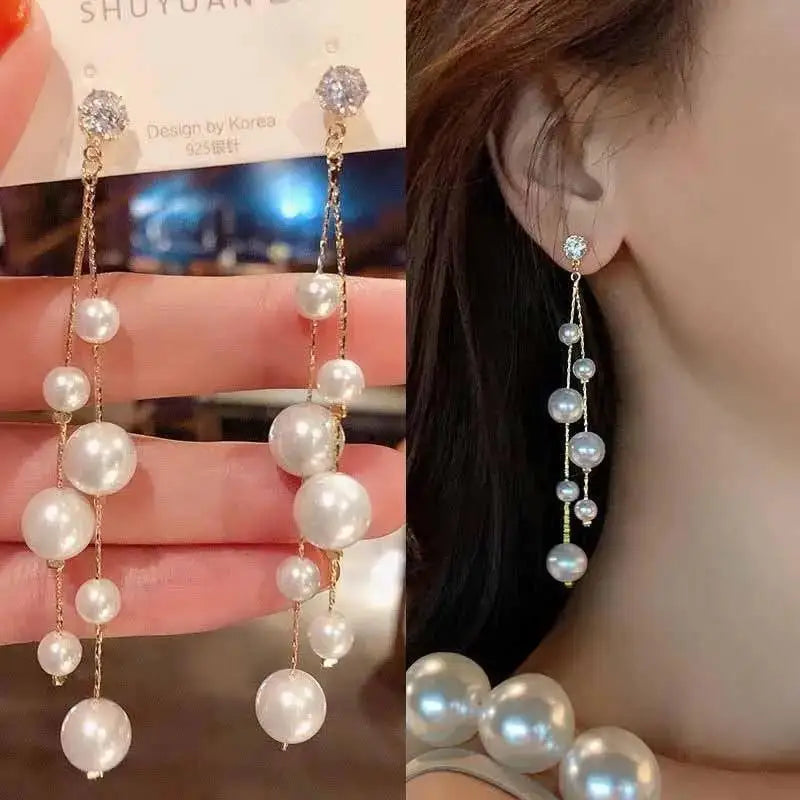 Korean Chain Tassel Earrings