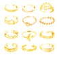 10/12 Pcs Adjustable Toe Rings Set for Women - Flower & Feather Design Summer Beach Jewelry