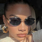 Rimless Hexagon Punk Sunglasses for Women