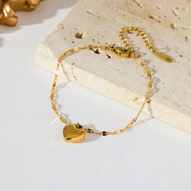 EILIECK 18K Gold Heart Jewelry Set