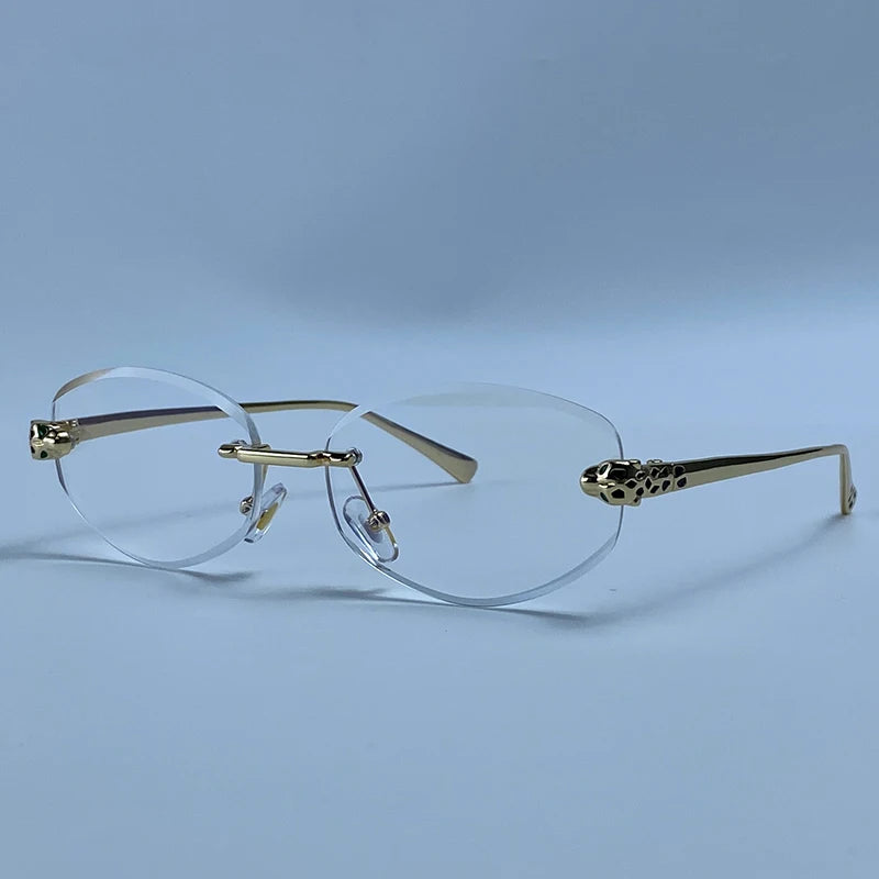 Rimless Hexagon Punk Sunglasses for Women