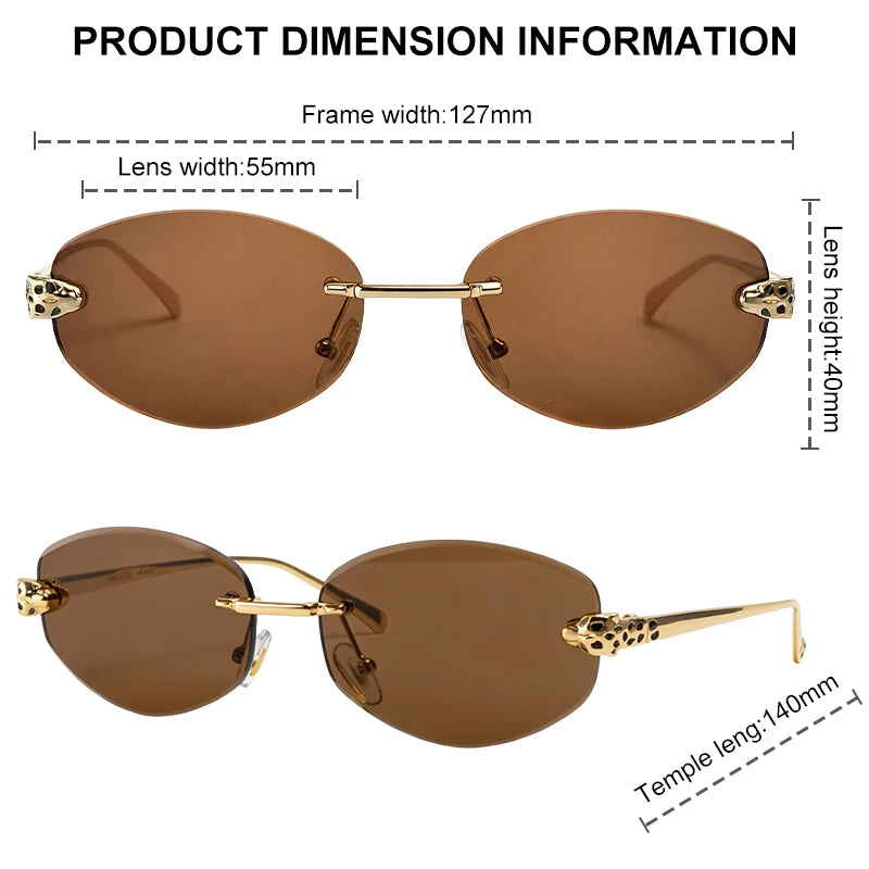 Vintage Hexagon Rimless Sunglasses for Women
