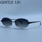 Vintage Hexagon Rimless Sunglasses for Women