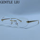 Vintage Hexagon Rimless Sunglasses for Women