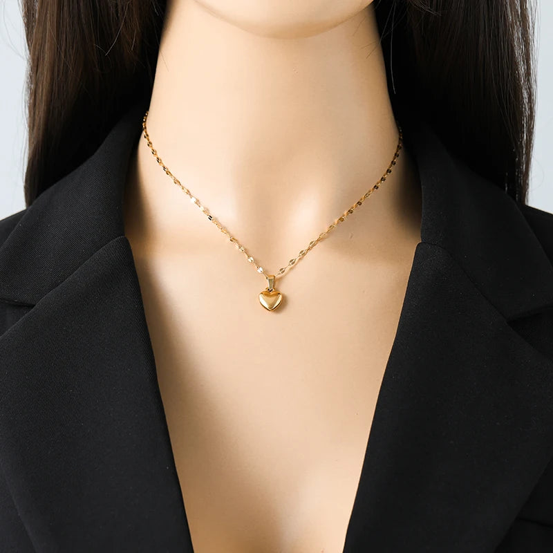 EILIECK 18K Gold Heart Jewelry Set