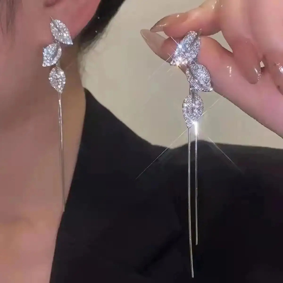 Korean Chain Tassel Earrings