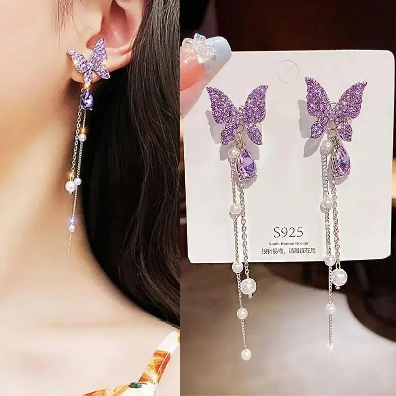 Korean Chain Tassel Earrings