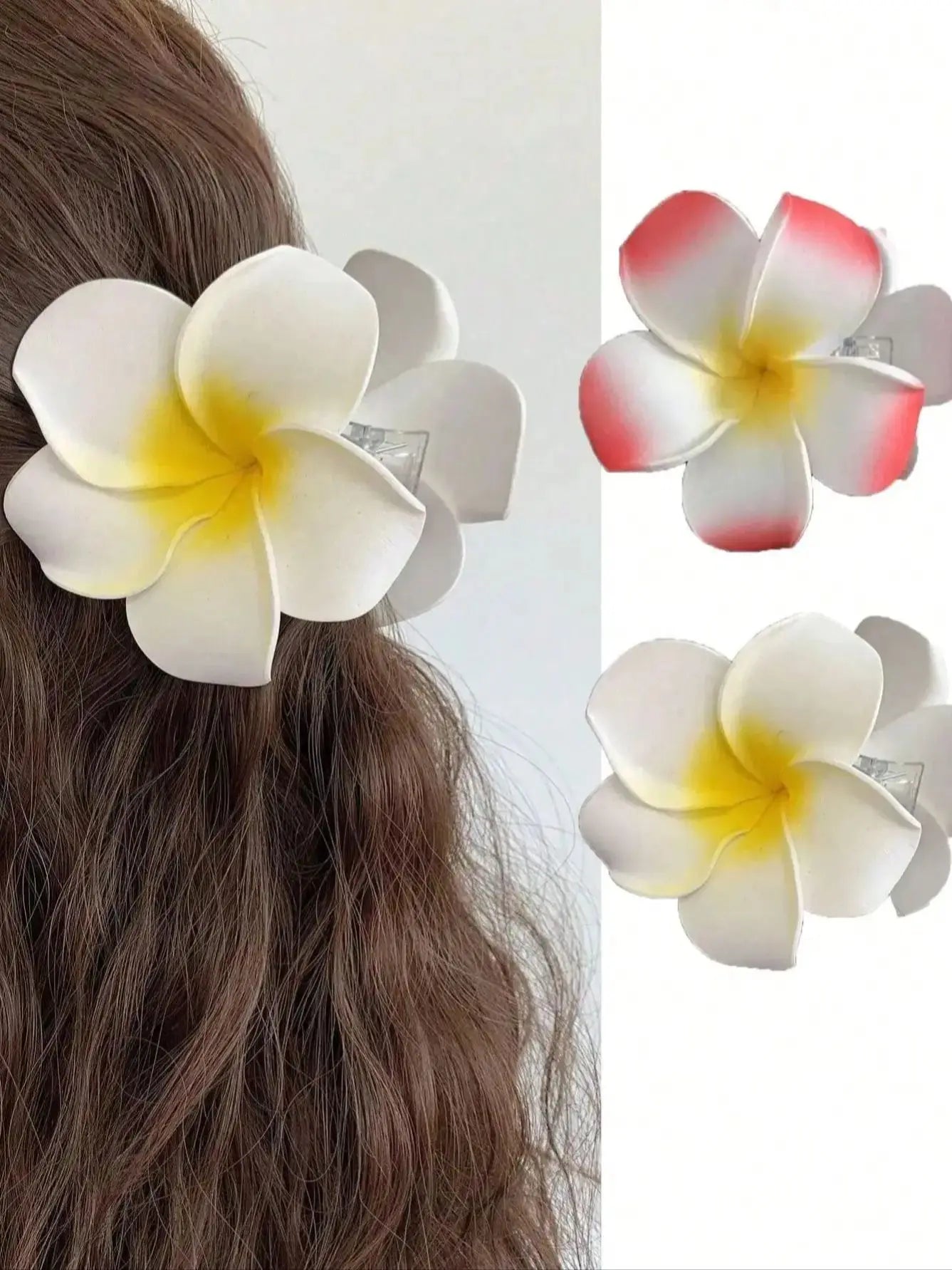Shiny Egg Flower Hair Claws Set