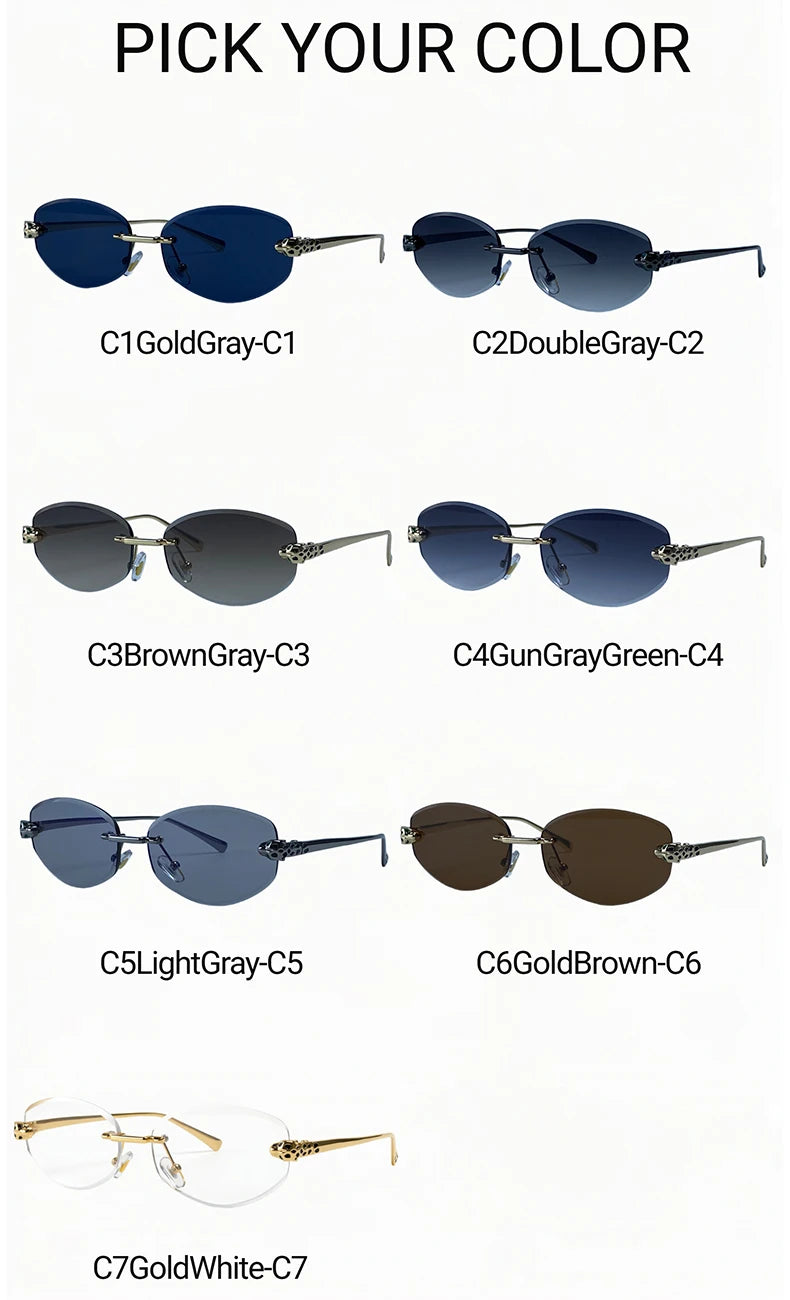 Vintage Hexagon Rimless Sunglasses for Women