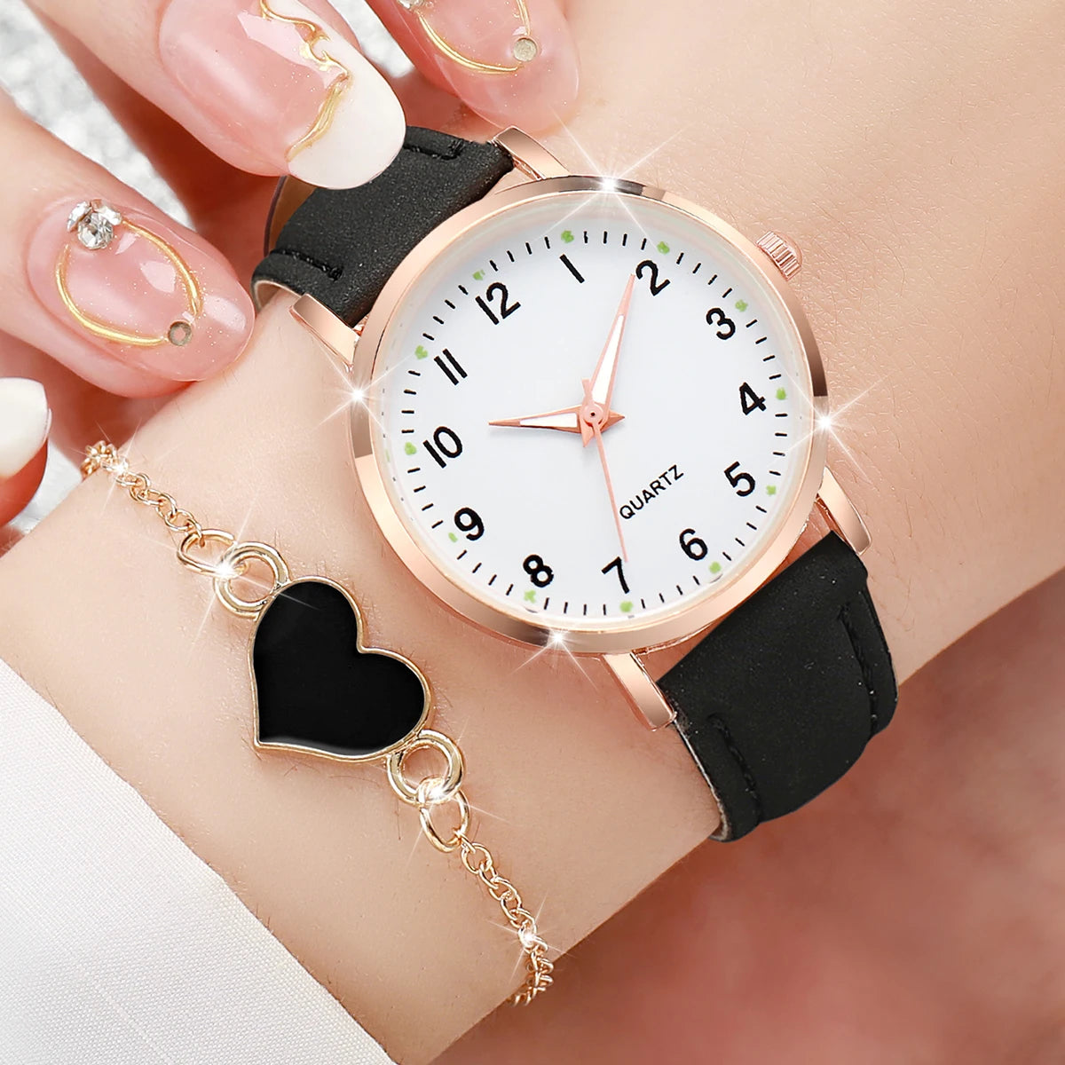Arabic Dial Women Watch & Bracelet Set