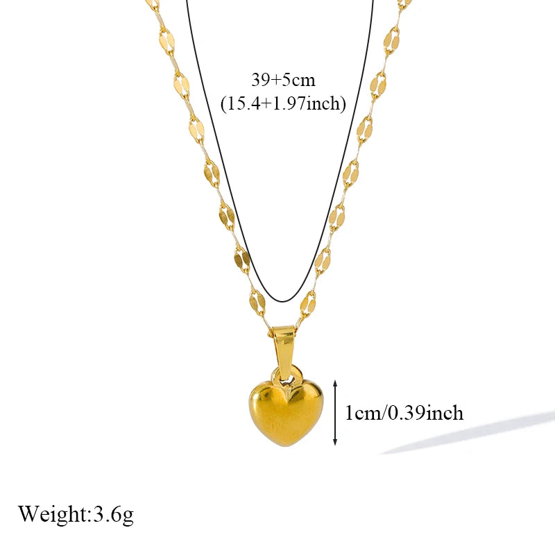 EILIECK 18K Gold Heart Jewelry Set