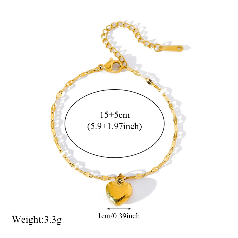 EILIECK 18K Gold Heart Jewelry Set