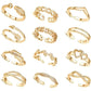 10/12 Pcs Adjustable Toe Rings Set for Women - Flower & Feather Design Summer Beach Jewelry