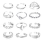 10/12 Pcs Adjustable Toe Rings Set for Women - Flower & Feather Design Summer Beach Jewelry