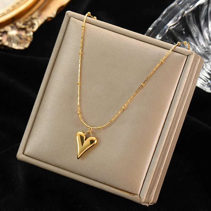 EILIECK 18K Gold Heart Jewelry Set