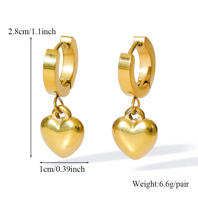 EILIECK 18K Gold Heart Jewelry Set