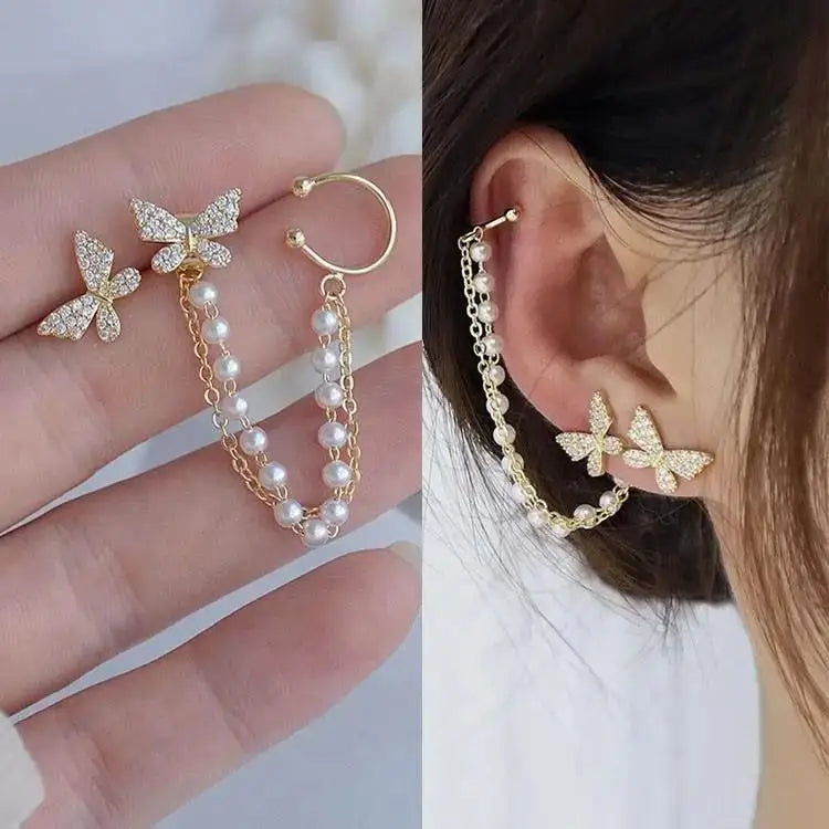 Korean Chain Tassel Earrings