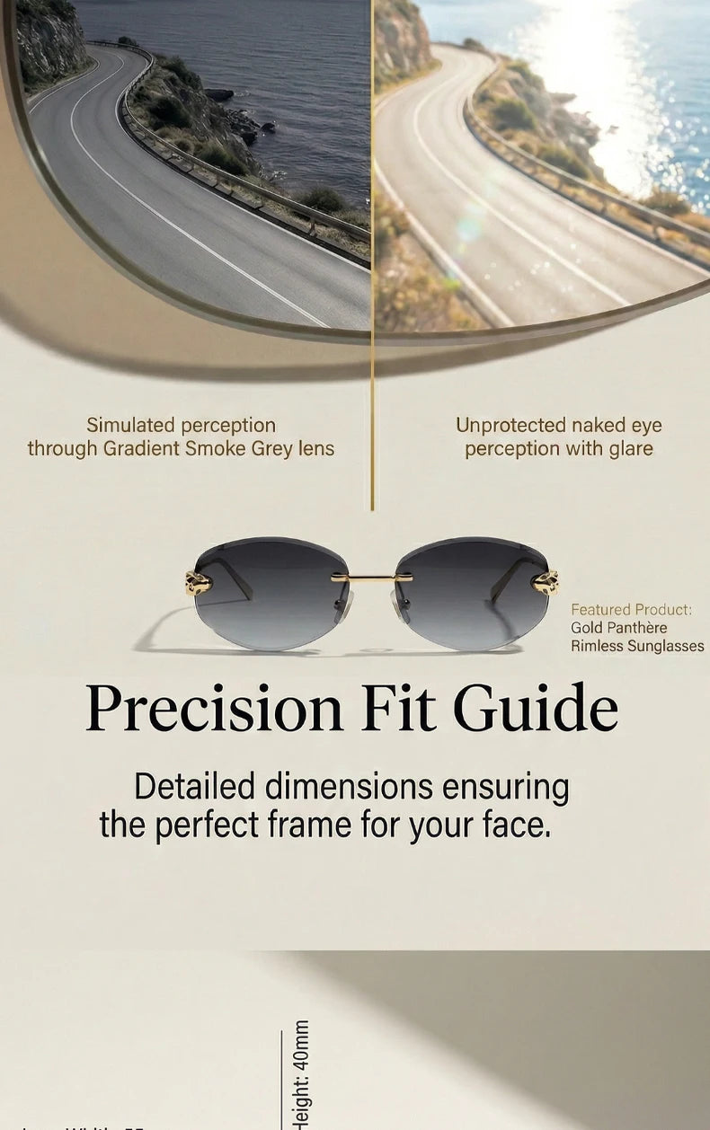 Rimless Hexagon Punk Sunglasses for Women