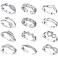 10/12 Pcs Adjustable Toe Rings Set for Women - Flower & Feather Design Summer Beach Jewelry