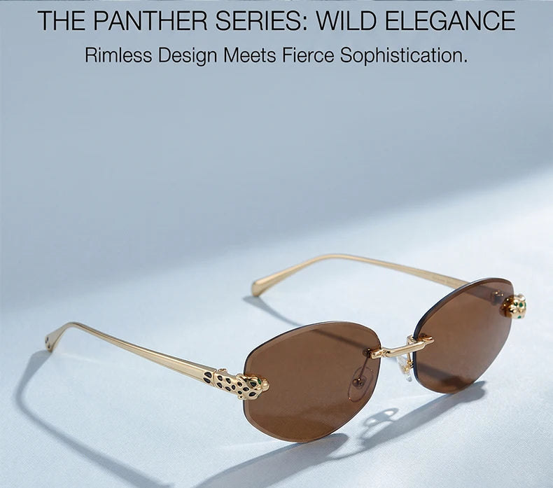 Vintage Hexagon Rimless Sunglasses for Women