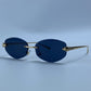 Vintage Hexagon Rimless Sunglasses for Women