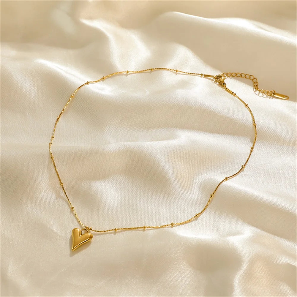 EILIECK 18K Gold Heart Jewelry Set