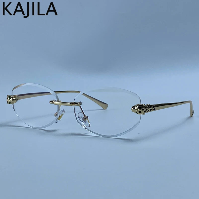 Rimless Hexagon Punk Sunglasses for Women