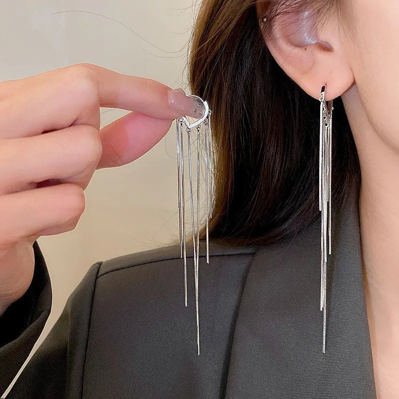 Korean Chain Tassel Earrings
