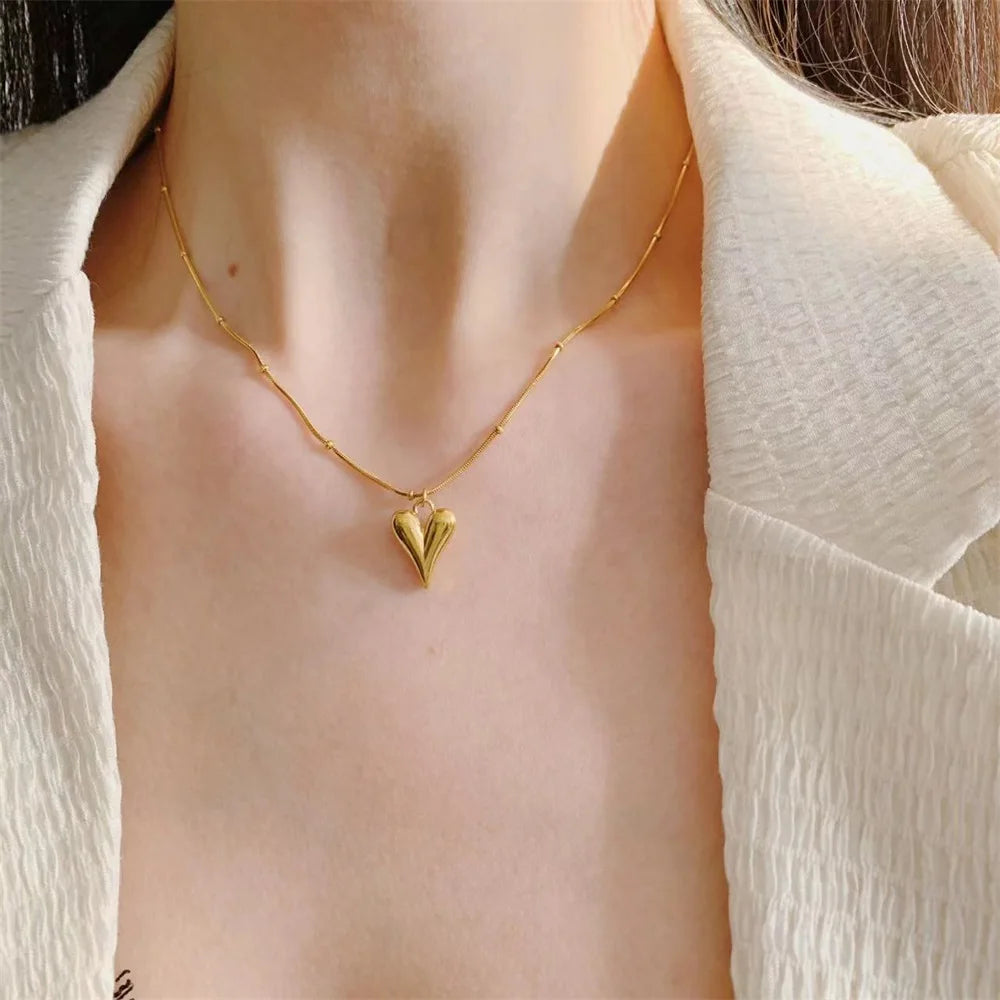 EILIECK 18K Gold Heart Jewelry Set