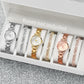 Women's Watch & Diamond Bracelet Set (6pcs)