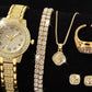 Luxury Gold Diamond Women's Watch Set