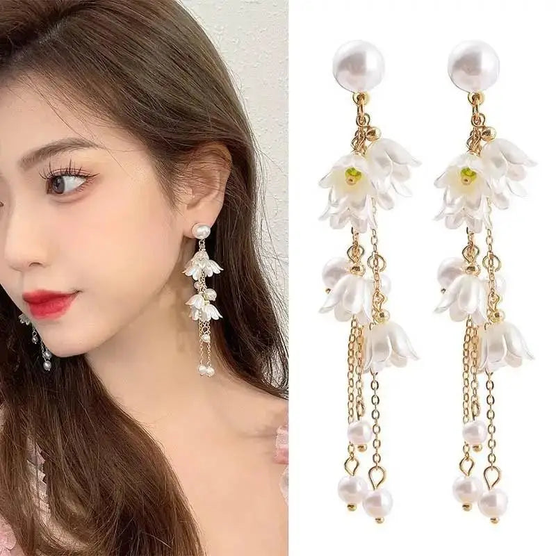 Korean Chain Tassel Earrings