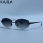 Rimless Hexagon Punk Sunglasses for Women