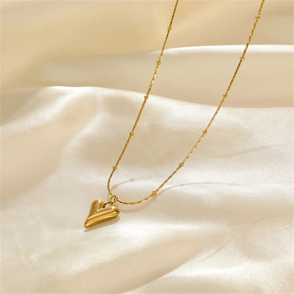 EILIECK 18K Gold Heart Jewelry Set