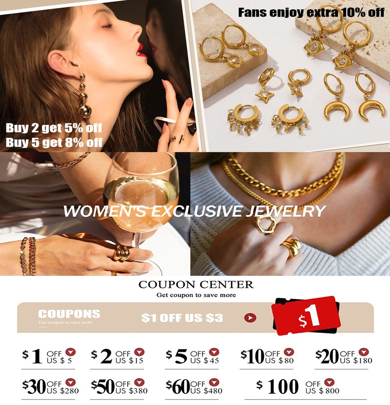 EILIECK 18K Gold Heart Jewelry Set