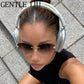 Vintage Hexagon Rimless Sunglasses for Women