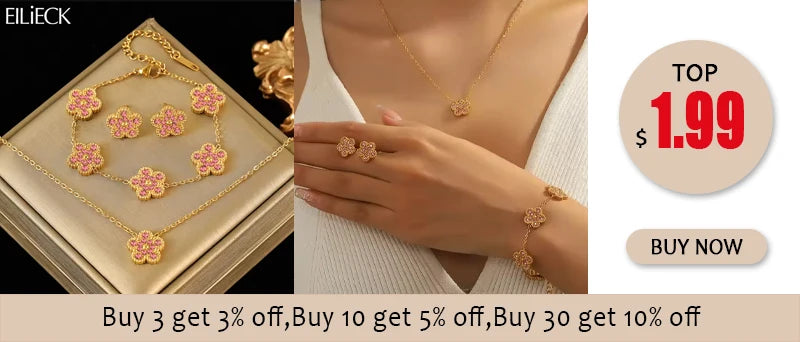 EILIECK 18K Gold Heart Jewelry Set