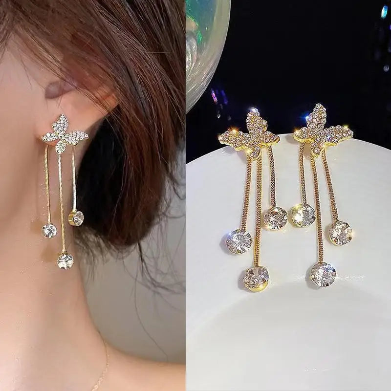 Korean Chain Tassel Earrings
