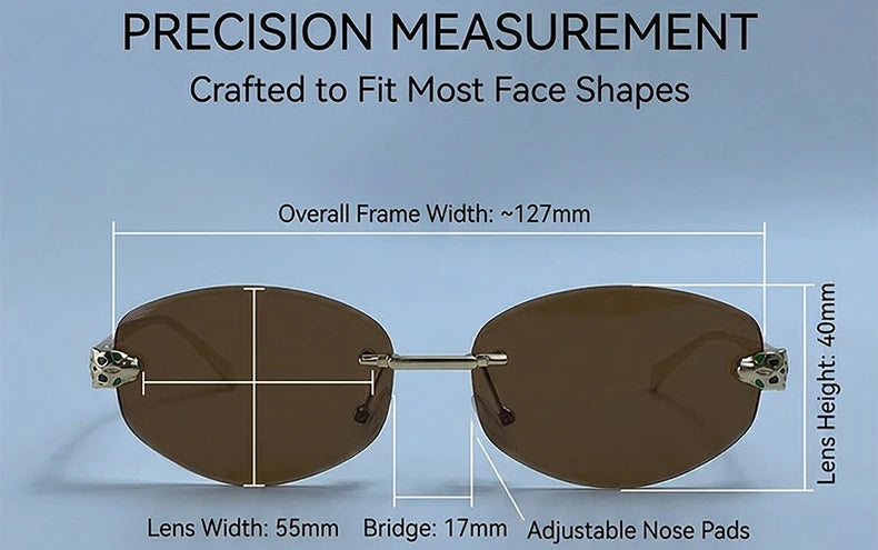 Vintage Hexagon Rimless Sunglasses for Women