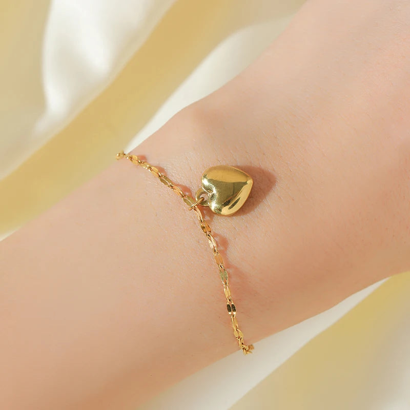EILIECK 18K Gold Heart Jewelry Set
