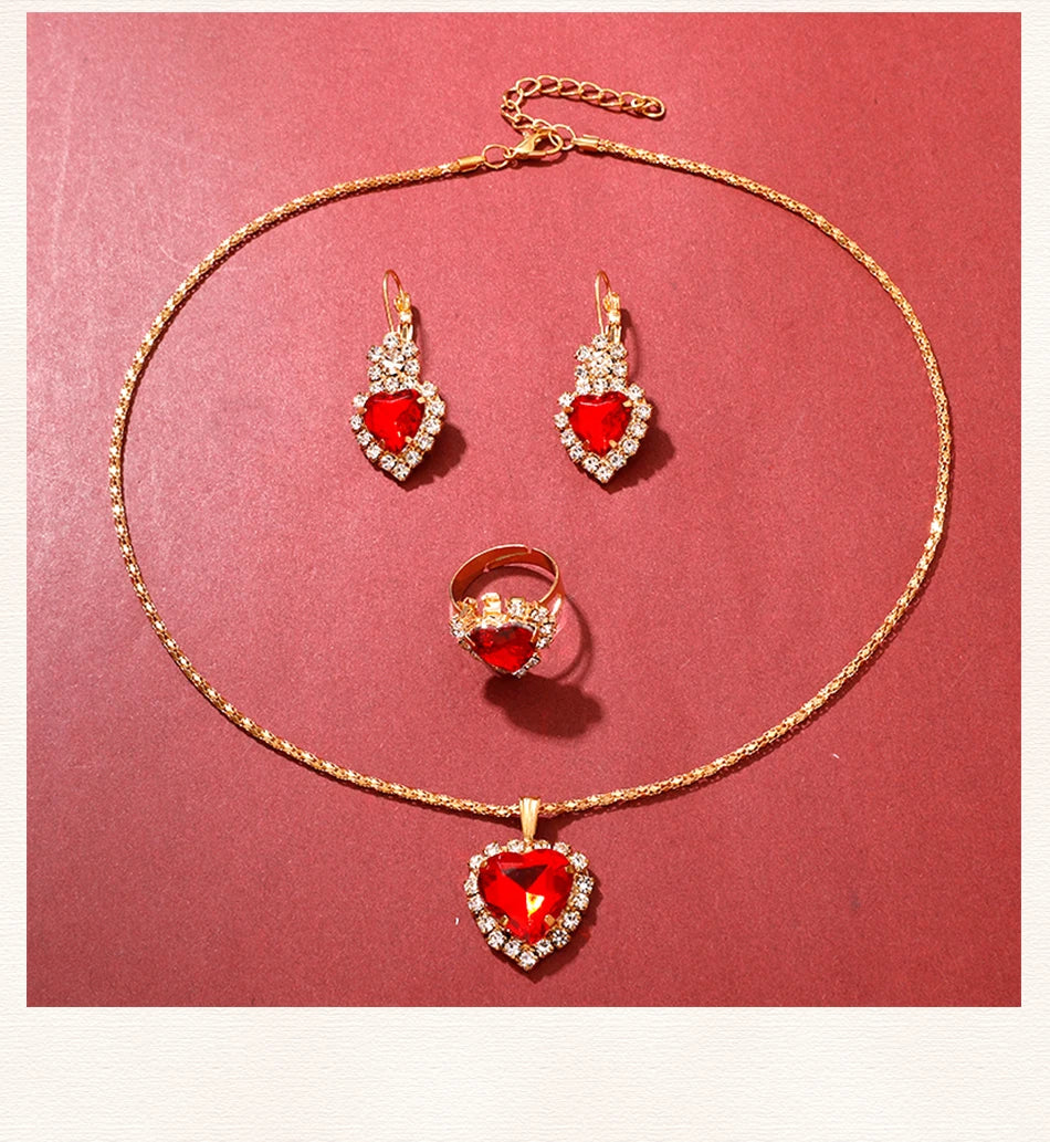 Golden Luxury Watch & Jewelry Set