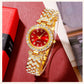 Golden Luxury Watch & Jewelry Set