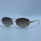 Rimless Hexagon Punk Sunglasses for Women